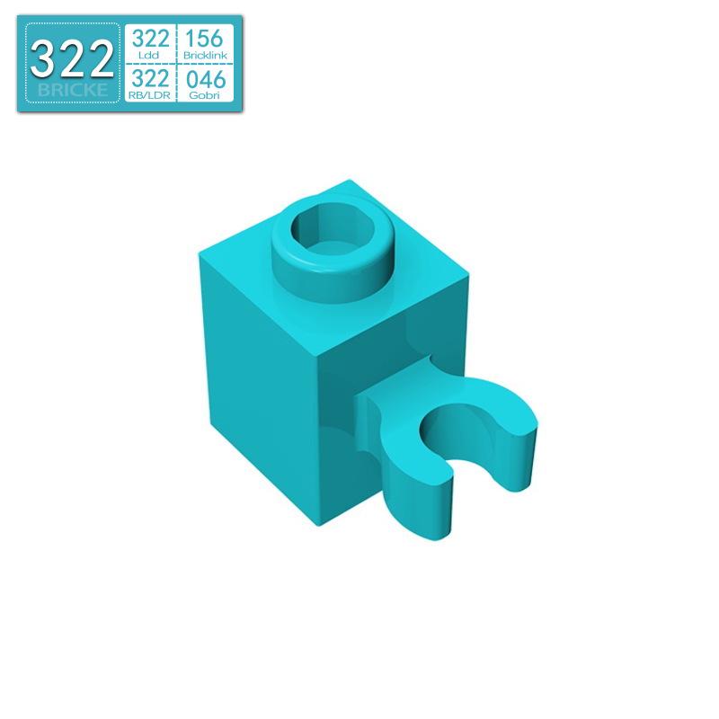 BRICKE 1x1 Brick with Connector Holder, Compatible with Lego 60475 30241 Small Building Blocks