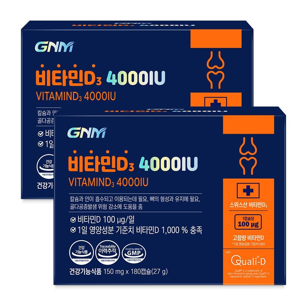 GNM Vitamin D3 4000IU Mini Capsules DSM 2 pcs 180 Tablets
