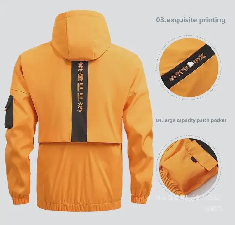 Men's Hong Kong Style Loose Casual Baseball Jacket - Spring/Autumn, Oversized Functional Workwear