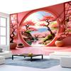 Pink Landscape Decorative Tapestry Living Room Bedroom Office Home Decorative Room Decorative Tapestry 180X280CM