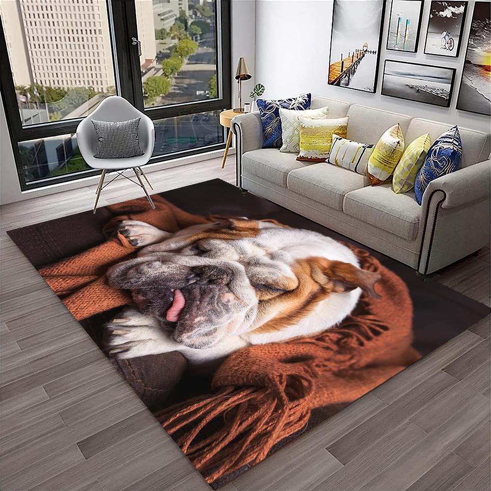 Cartoon Französisch Pit Bull Hund Haustier Teppich Teppich für Zuhause Wohnzimmer Schlafzimmer Sofa Fußmatte Dekor, Kinder Spielbereich Teppich rutschfeste Bodenmatte
