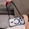 Crossbody Necklace Strap Lanyard Clear Magnetic Case For iPhone 17 16 14 15 12 13 Pro Max 16Plus 11 For Magsafe Shockproof Cover