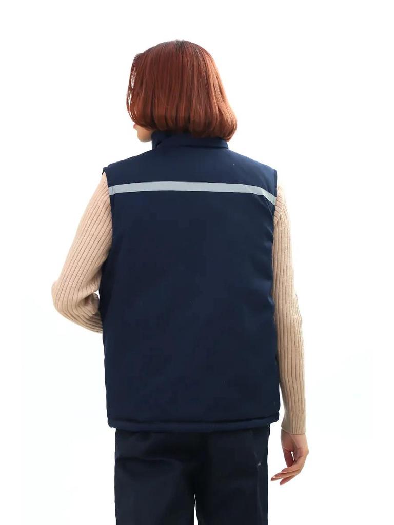 Custom LOGO Reflective Workwear Vest with Thick Padding for Warmth