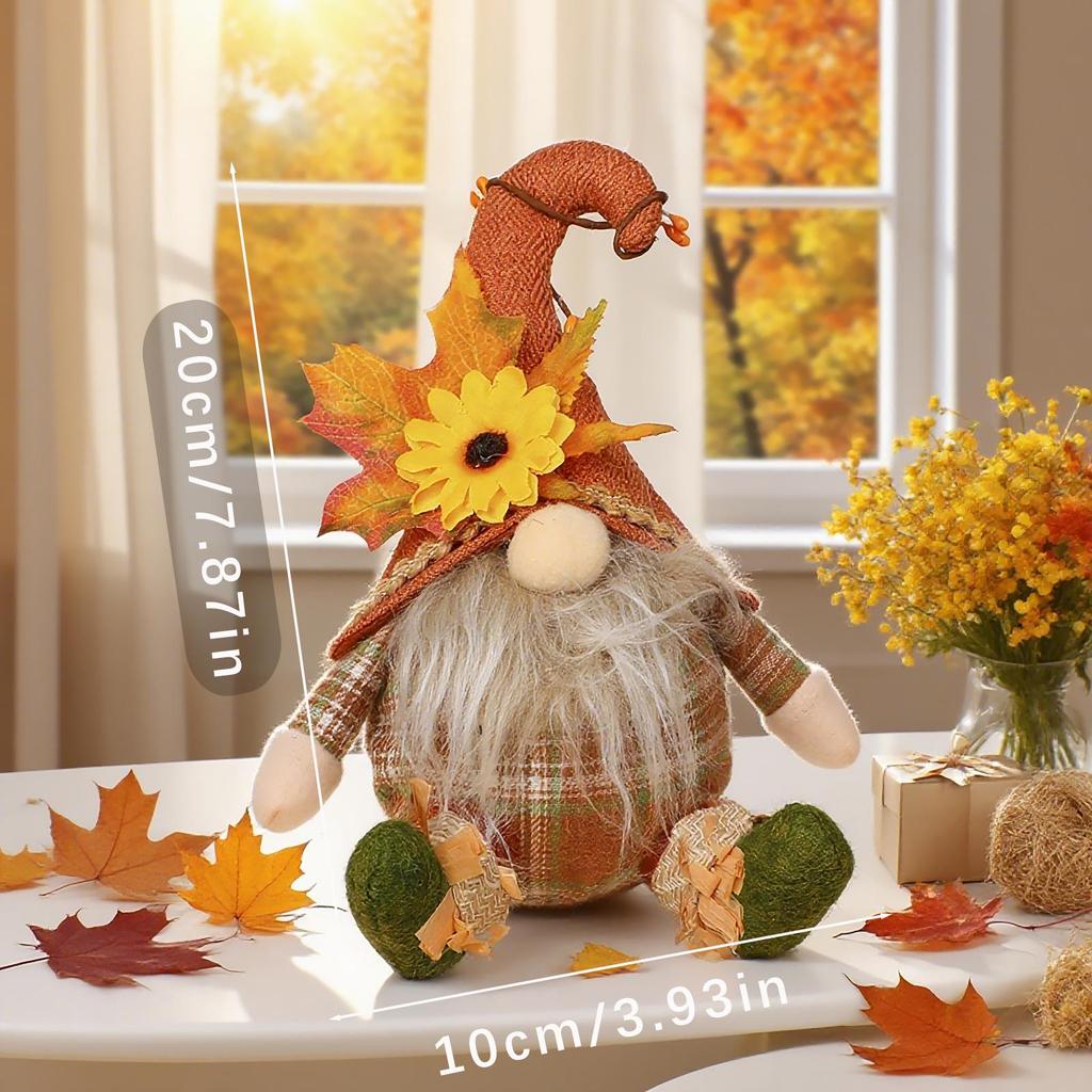 Thanksgiving Harvest Sunflower Scarecrow Plush Doll Decor