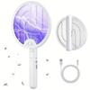 2-in-1 Electric Mosquito Swatter&rechargeable Mosquito Killer Lamp, 3-layer Safety Net, On/off Automatic Mode, High-voltage Insect Trap