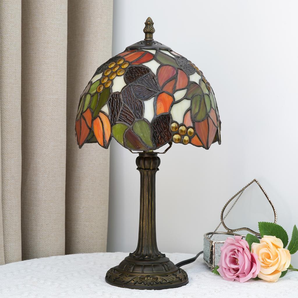 Beautiful Vintage Style Table Lamp Multi-Color Vintage Bedside Table Desk Lamp 8 Inch Wide Reading Light Decor