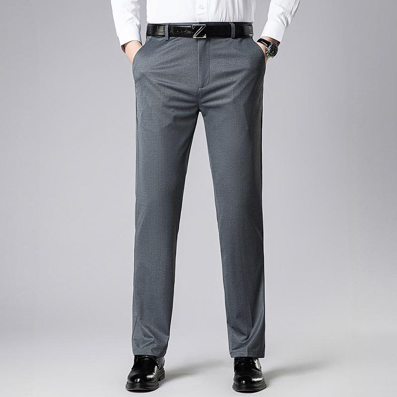 2026 Spring/Summer Men's Lightweight Casual Knit Pants - Fashionable, Versatile, Straight-Leg, Loose Fit for Middle-Aged Men