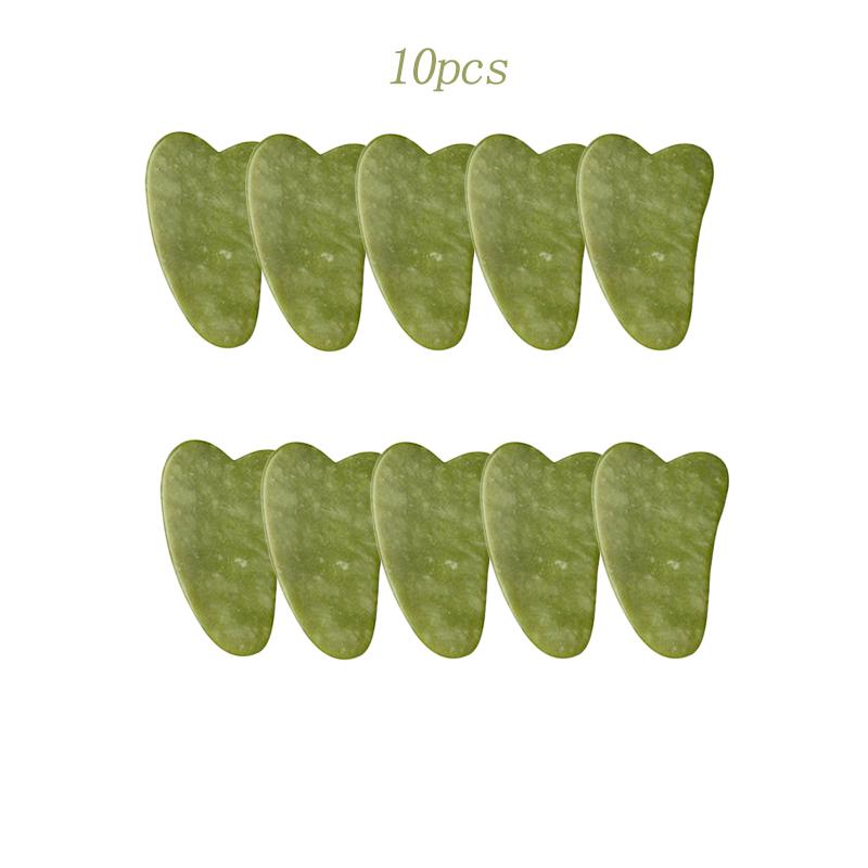 

10pcs Natural Jade Gua Sha Set Rose Quartz Obsidian Amethyst Gouache Scraper Jade Massager Facial Lifting Beauty Skin Care Tools