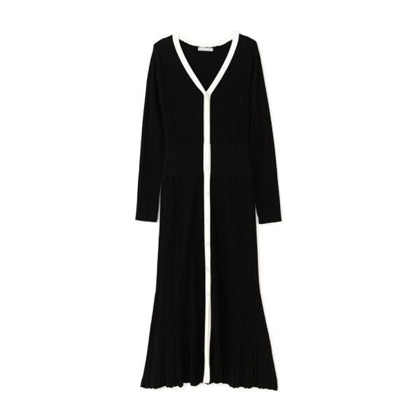 Sukienka damska Jill by Jill Stuart na co dzień, prążkowana, dzianinowa, z tyłu, w kolorze niebieskim