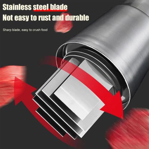 DIYBravo Garlic Press, Push-Type Garlic Crusher, Garlic Cutter with 1 Small Spoon, Stainless Steel Blocking Cup, for Onions, Ginger, Garlic, Chili Pep