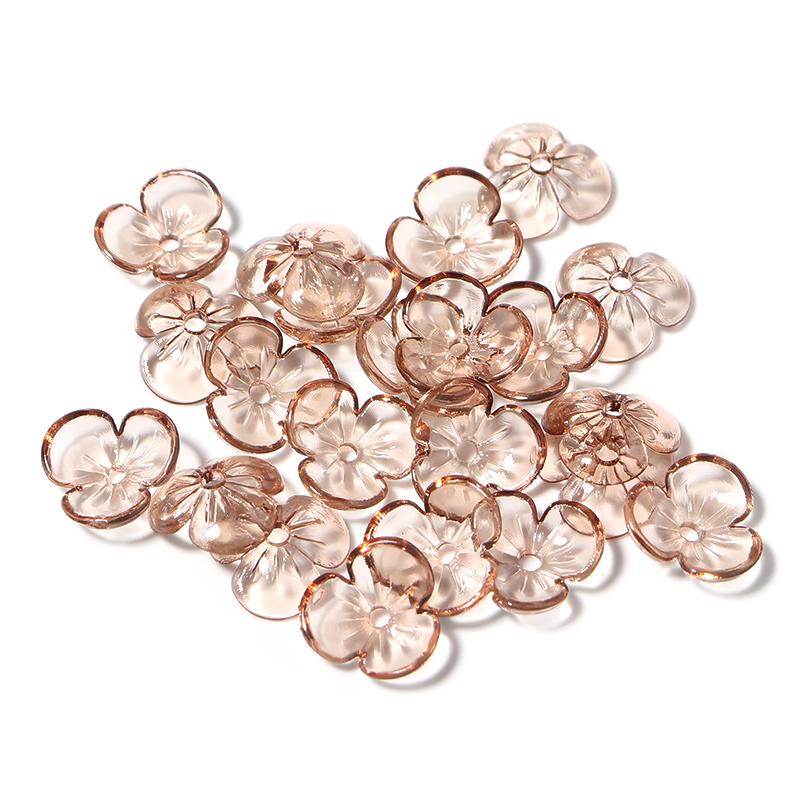 10Pcs/Lot Resin Beads 9×9.5mm Transparent Colorful Petals Hole Size 1mm Loose Beads Diy Charm Jewelry Bracelet Accessories