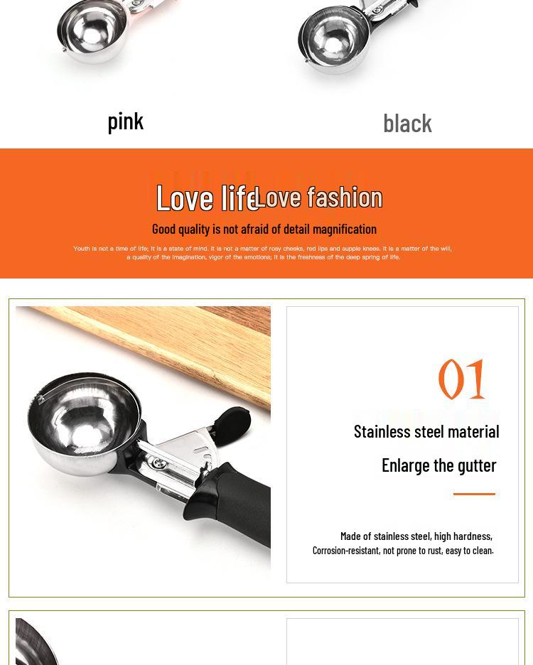 Stainless Steel Ice Cream & Fruit Scoop Spoon