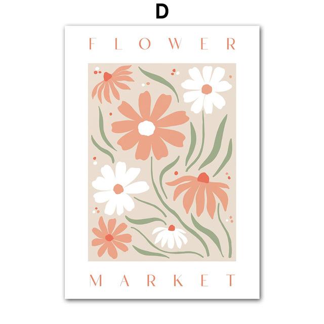 Flower Market Sunflower Shapes Quote Wall Art Posters Prints Nordic Canvas Painting Abstract Pictures For Living Room Home Decor