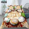 Soft Easter Eggs Print Duvet Cover Happy Easter Cartoon Rabbit Toddler Bedding Sets Twin King Queen Size Microfiber Quilt Cover