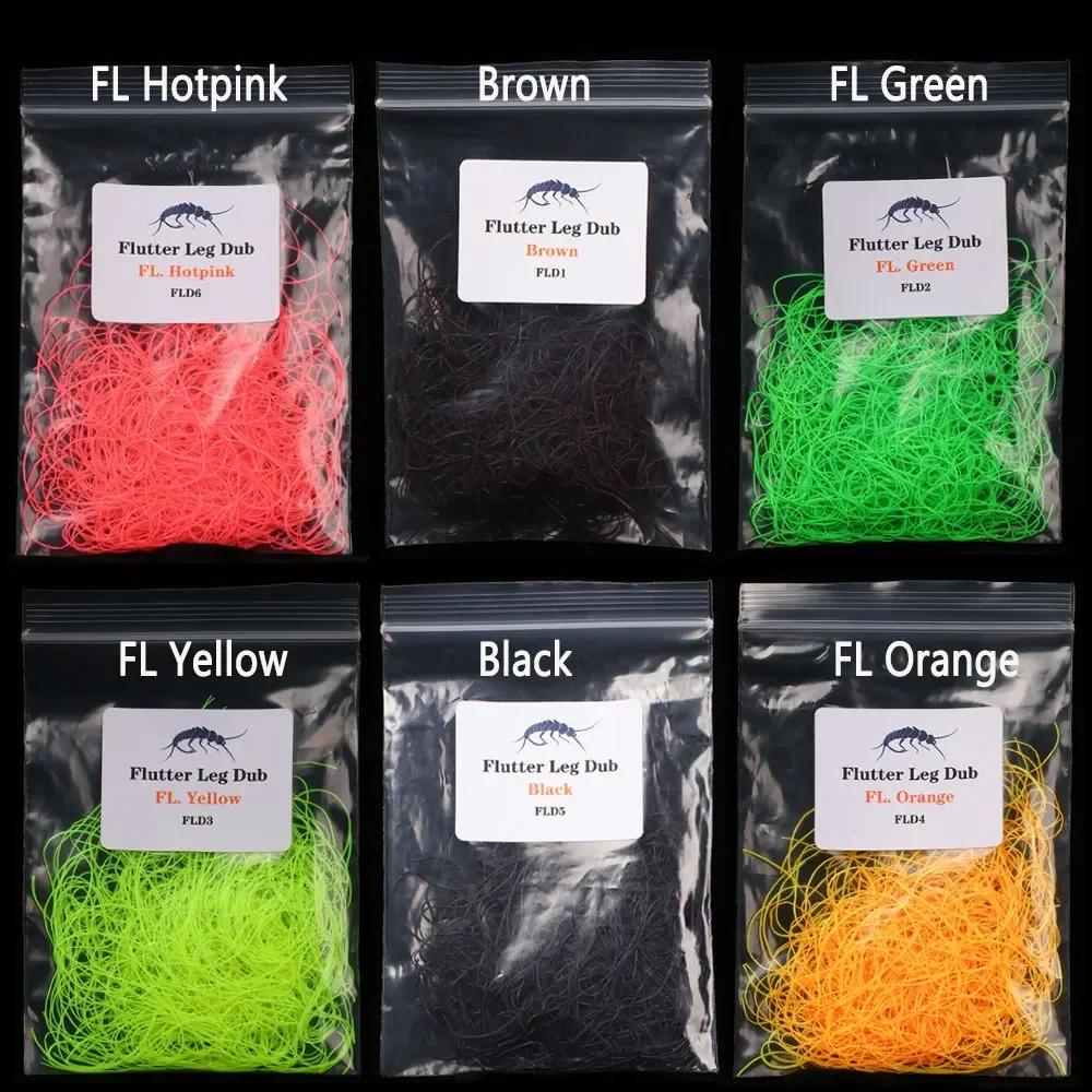 Bimoo 2g/pakk Ultra Fine Silikon Flutter Ben Dub Gummi Ben Stonefly Nymph Tørr Våtfluer Leg Kropp Flue Binding Materiale