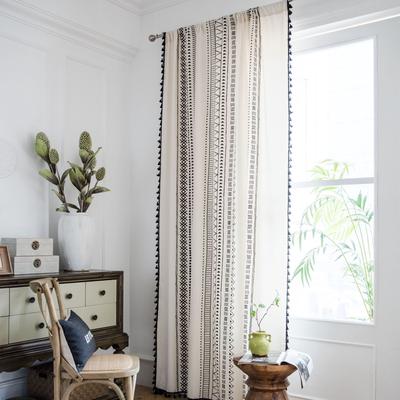 Kitchen Curtains Bohemian Black and White Print Bay Window Curtains Protection for Bedroom, Living Room, Bar, Game Room, Home Decor