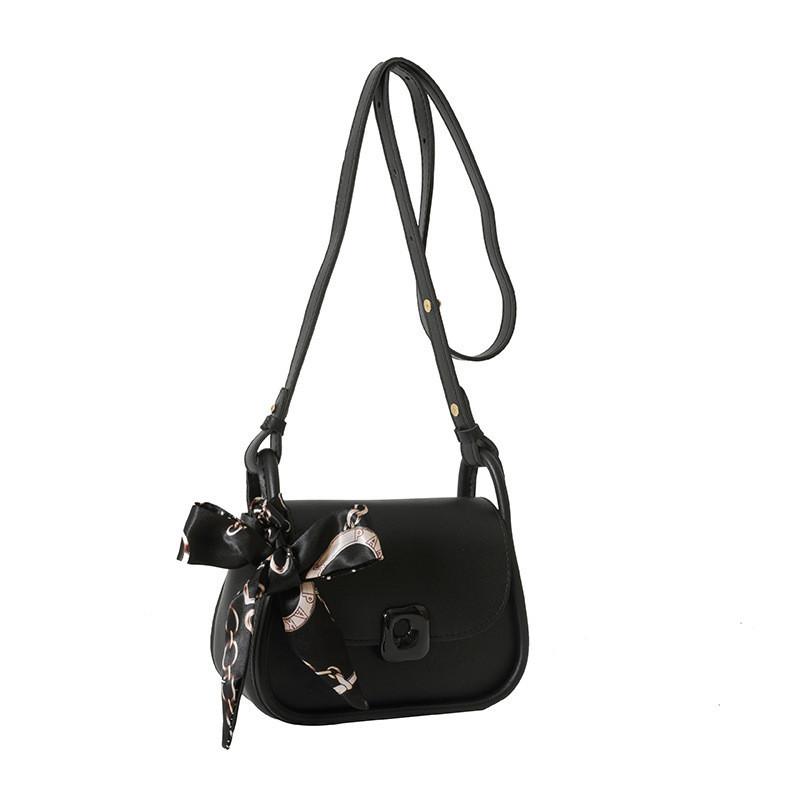 Stylish Pu Leather Handbag Fashionable Scarf Handle Small Shoulder Bag For Women