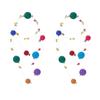Dopamine Color Exaggerated Beaded Earrings Girlish Heart Personality Fun Earrings Female Sweet Cool Temperament Long Ears