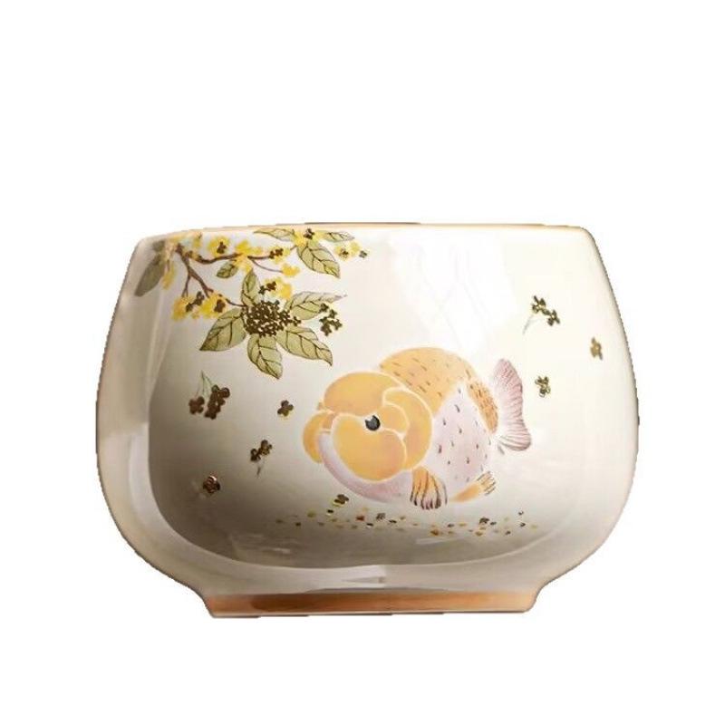 Large Ceramic Goldfish Tea Tasting Cup – Creative, Cute, High-Value Host Cup