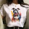 Cartoon Sunflower Dog Womens Casual Retro Cool Girl Dog Printed Round Neck Short Sleeved TShirt Daily Top Graphic Tee