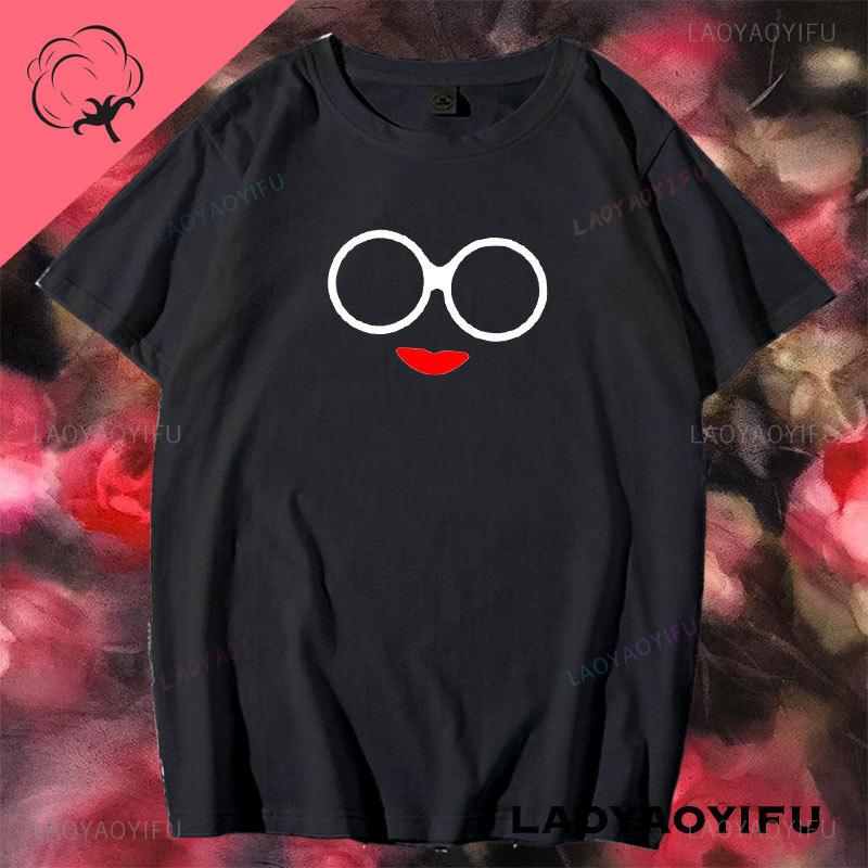 Iris Apfel Women Summer Printed Cartoon Art Tshirt Loose Casual Harajuku Streetwear Short Sleeve Cotton Female Tshirt Tops