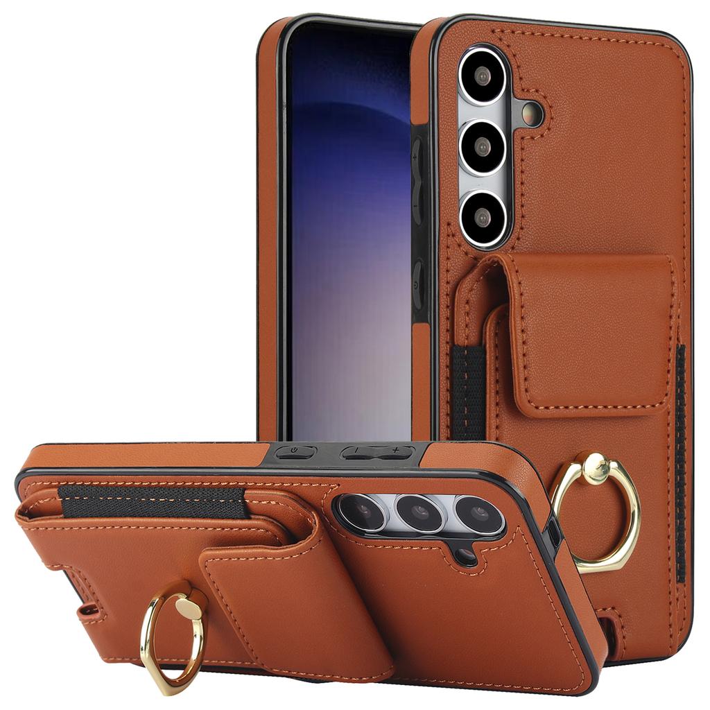 For Samsung Galaxy S23 FE Case Elastic Card Slot PU Leather+TPU Phone Cover