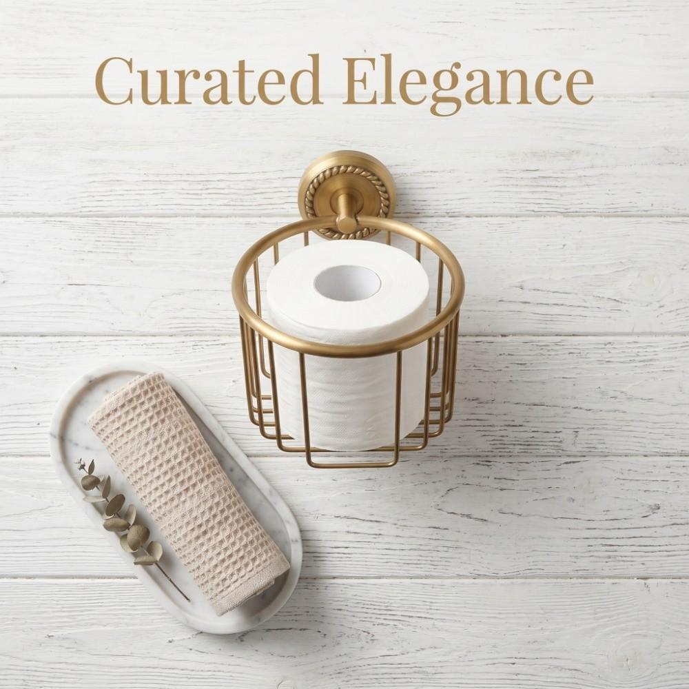 Copper Toilet Paper Rack Hollow Out Tissue Roll Basket Tissue Dispenser Home Apartment Dorm