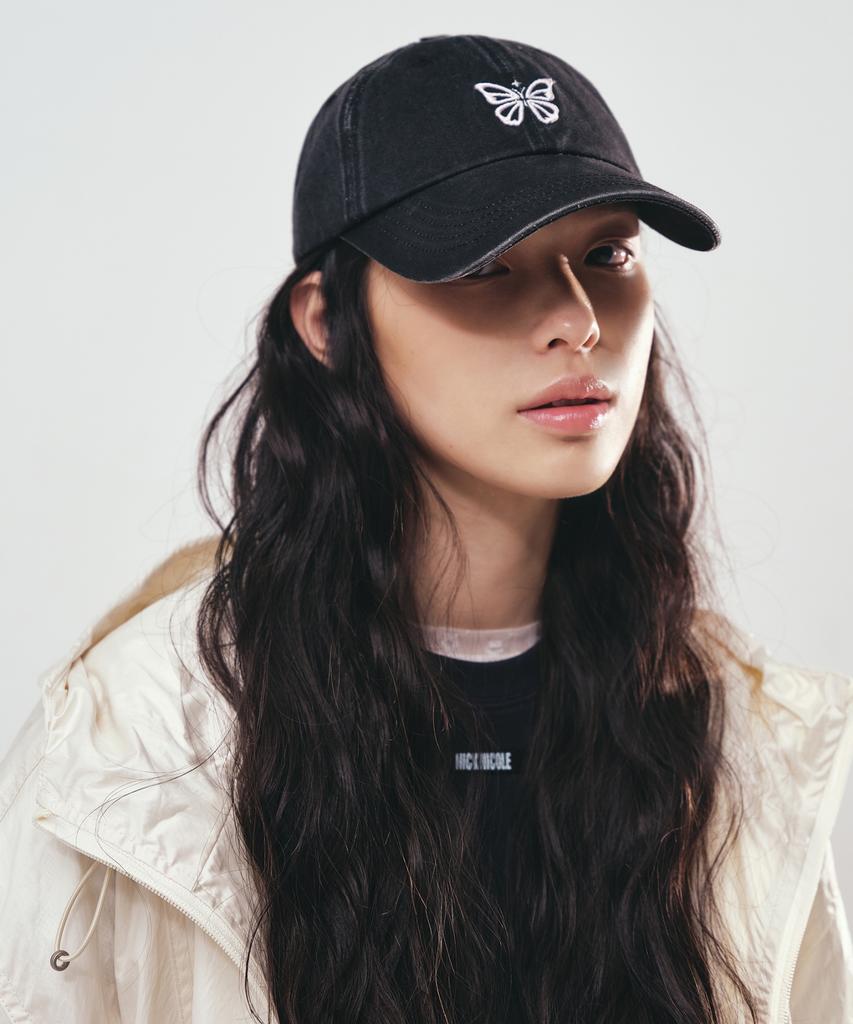 Nigaennikol Vintage Mini Butterfly Ball Cap_Black Pink