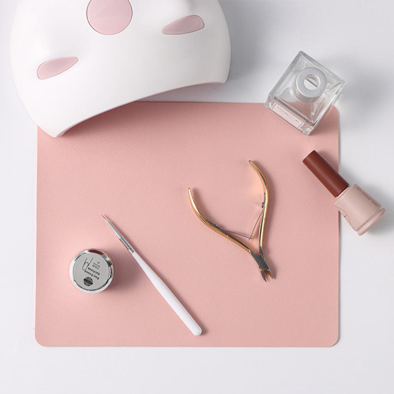 Non-Slip Leather Nail Art Mat Foldable Manicure Practice Pad Desktop Table Mat for Acrylic Gel Nail Polish Tools Accessories