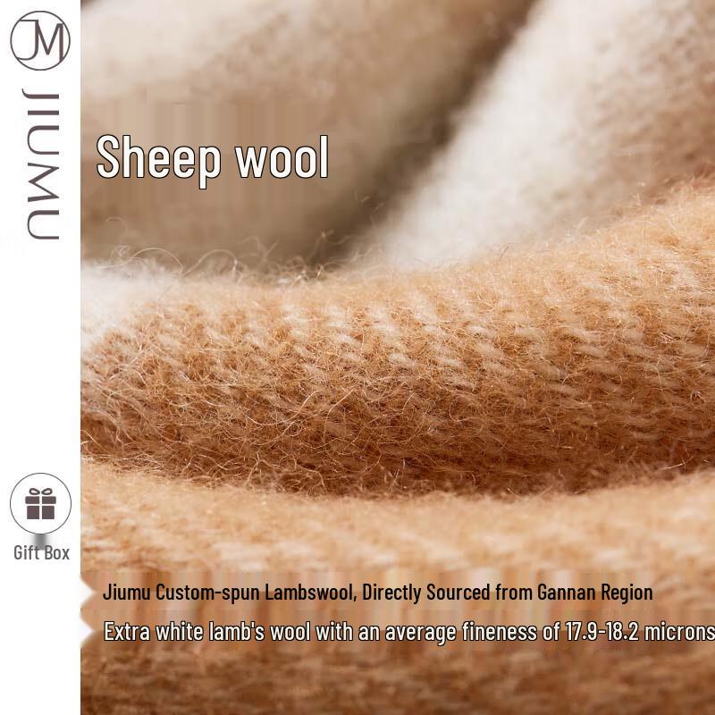 JIUMU Women's Autumn/Winter Wool Plaid Scarf