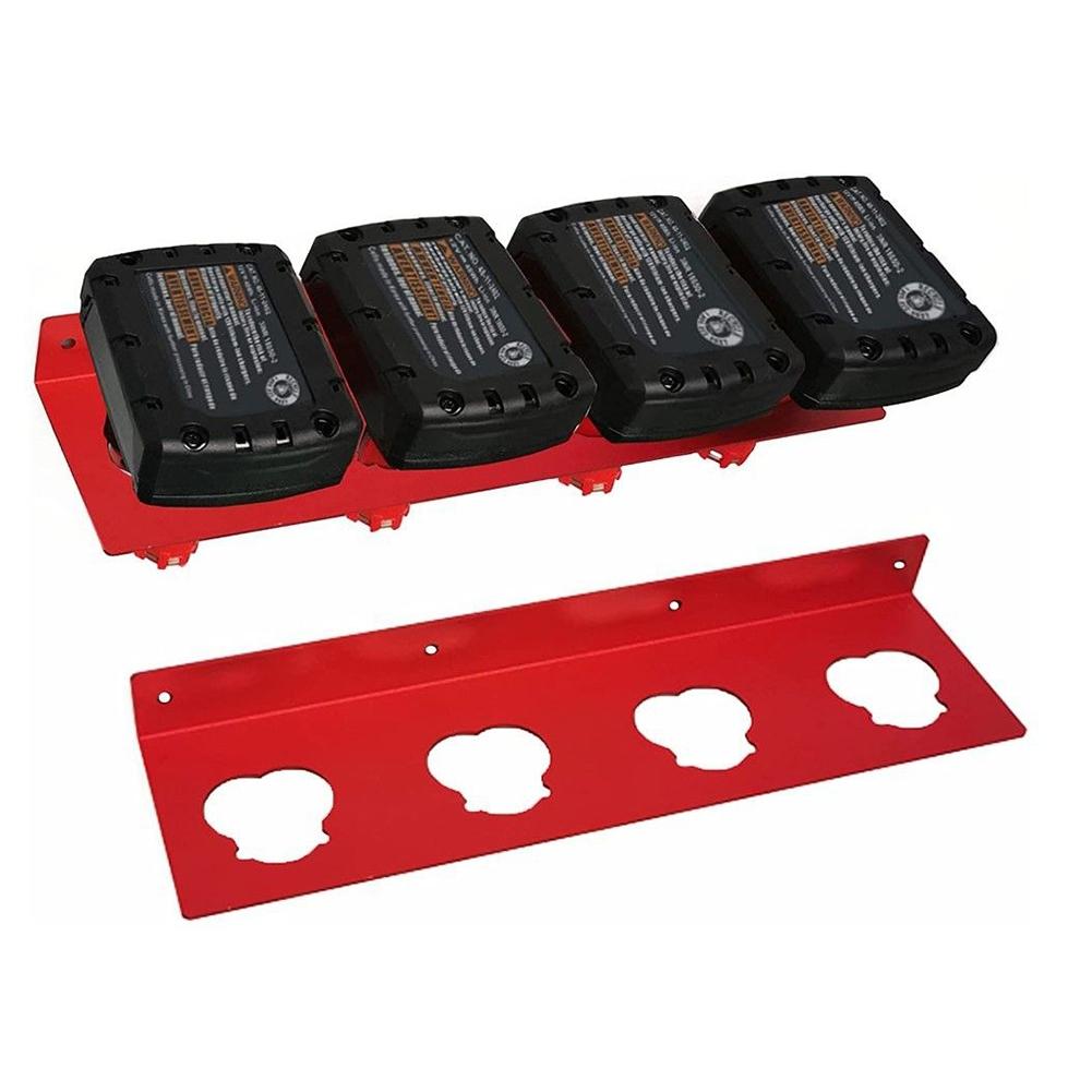Battery Holder Compatible for Milwaukee M12, Battery Holder Battery Storage Holder Wall Mount Rack With 4 Slots