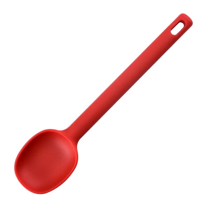 1PC Silicone Salad Stirring Spoon Heat Resistant Shallow Mouthed Soup Spoon non Stick Pot Kitchen Baking Tool