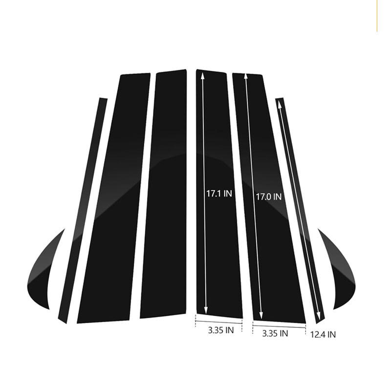 For Toyota Camry 2018-2024 8pcs Glossy Black Pillar Post Door Trim Accessories