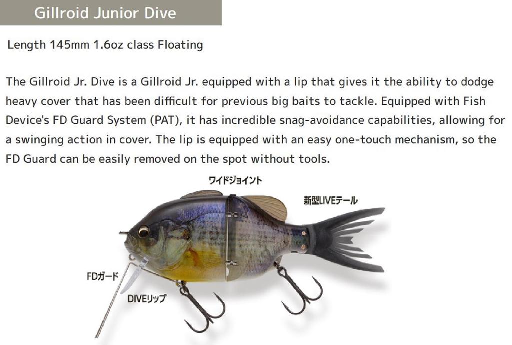 Imakatsu Gillroid Jr Dive 145mm 45 Grams Floating Lure 3DR 749 (8653)