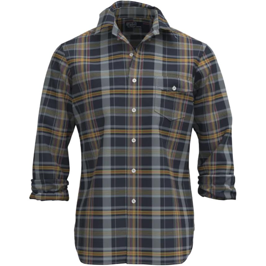 Polo Ralph Lauren Plaid Long Sleeve Shirt Men shirts Navy-Blue 710965885-001