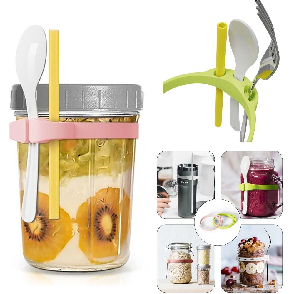 

Elastic Spoon Holder Non-slip Cup Straw Strap Spoon Rest Hangable For Mason Cup for Stanley Cup