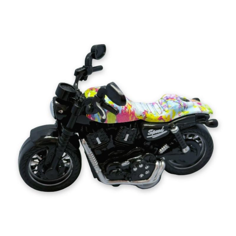 Simulated Motorcycle Pull-back Racing Alloy Car Model Clip Doll Toy Ornaments Keychain Children's Toys