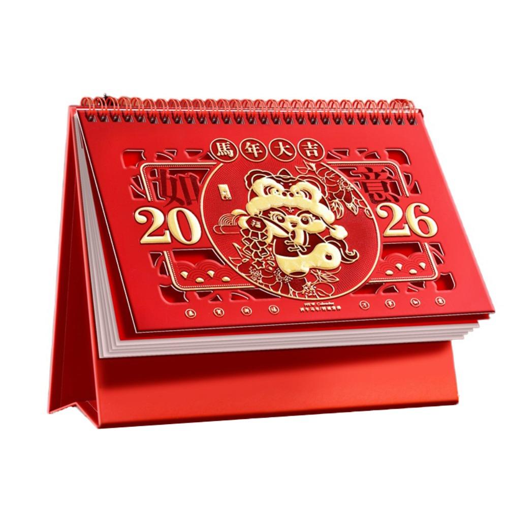 Chinese Style New Year Calendar Traditional Standing Flip Calendar Daily Planning