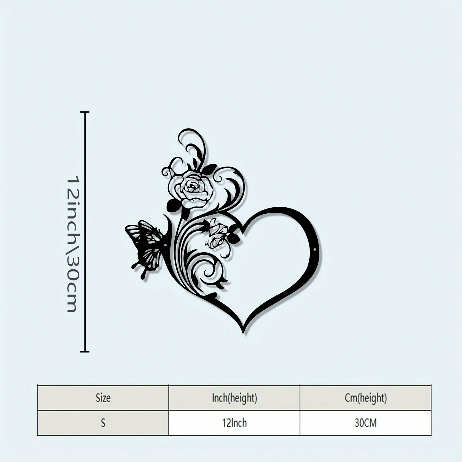 Vintage Rose Heart Metal Wall Art Romantic Valentine Gift for Couples разноцветный