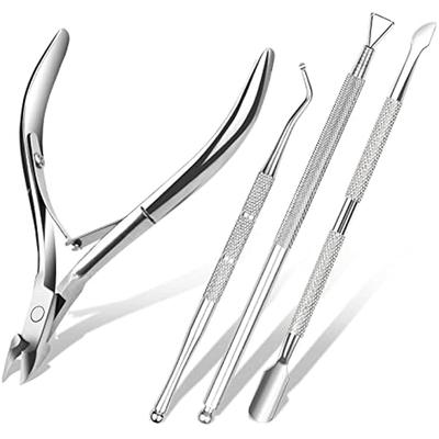 Professionelles kurzes Ledermesser, 4 Ledermesser und Ledermesserwerkzeuge, Edelstahl-Geldbörse, Nagel- und Zehennagel-Peeling-Mittel