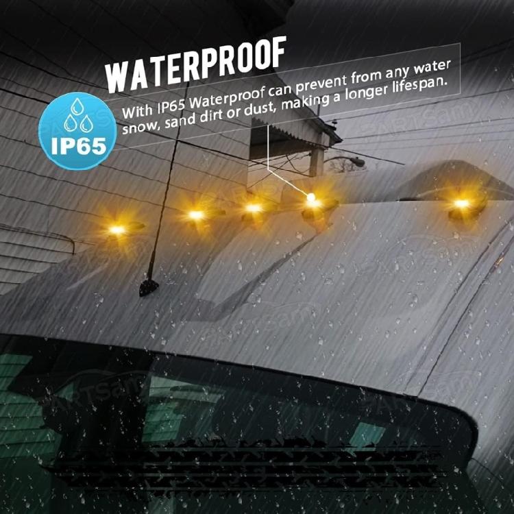 Teardrop Cab Lights for Car Truck Replacement Waterproof 9 LEDs Cab Light Replacement Roof Running Top Auto Accessory