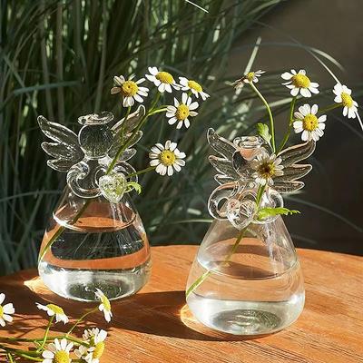 1 Stück Transparente Engel Hydroponische Vase Heimdeko Nordisch Schlicht Wohnzimmer Schreibtischzubehör Schreibtisch Ornament Glas Blumentopf