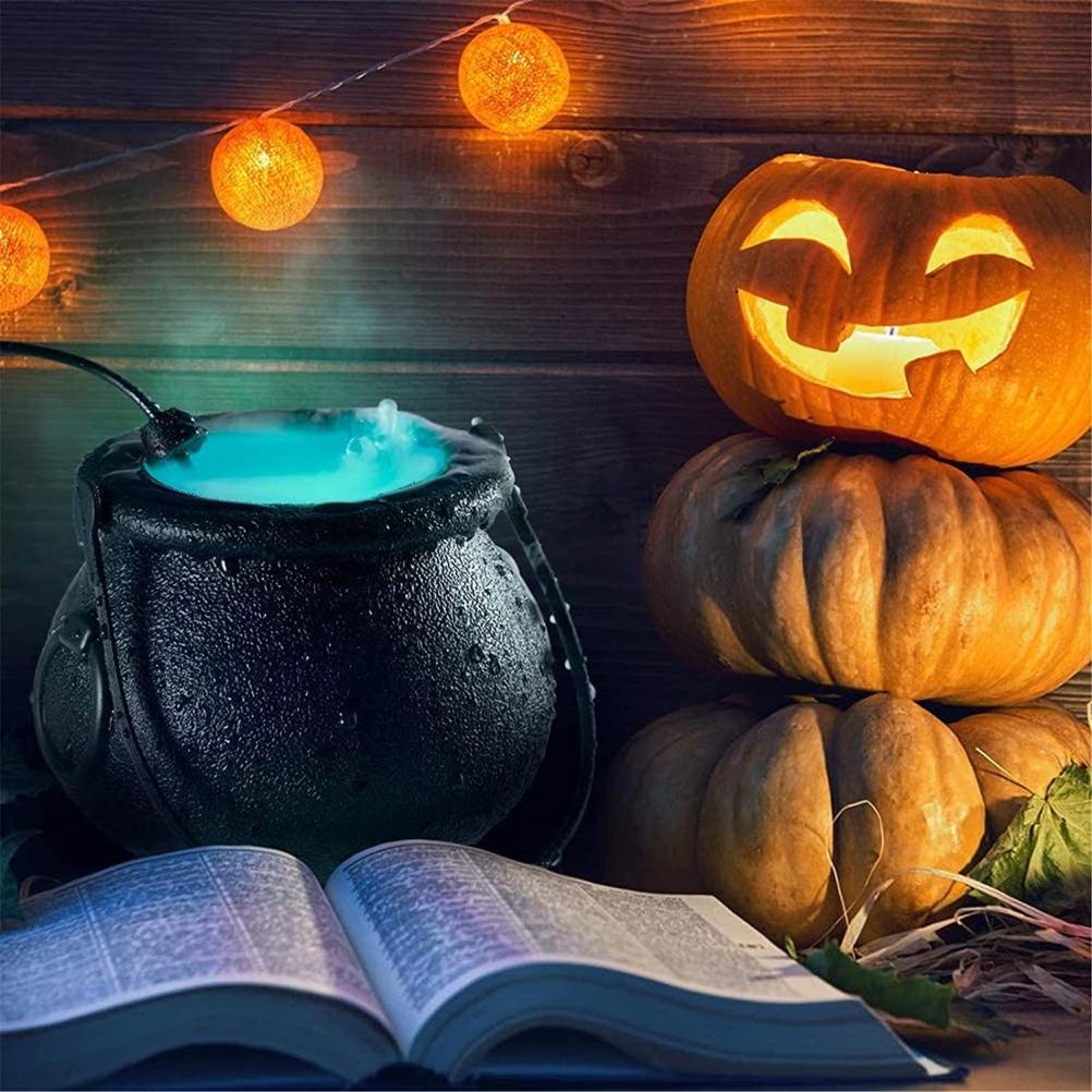 Halloween Witches Cauldron with Color Changing 12 LEDs Lights Halloween Home Outdoor Porch Party