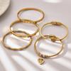 18k Gold-Plated Zircon Bamboo Bracelet Set: Geometric, European & American Style