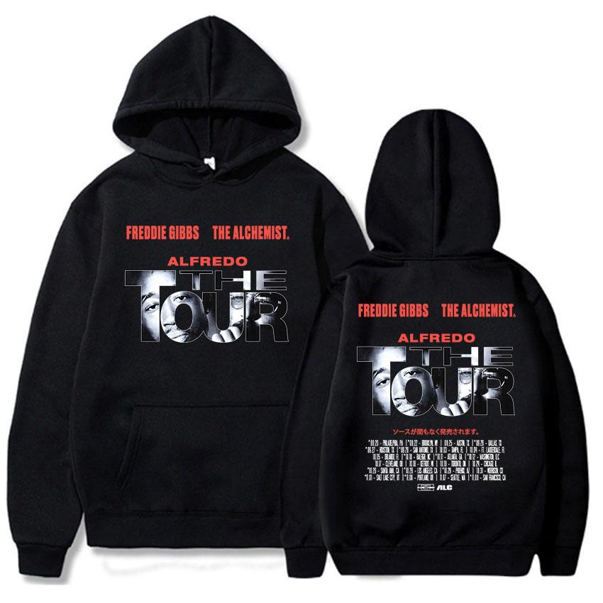 Freddie Gibbs ALFREDO Tour Hoodies Autumn/Winter Loose Hooded Sweatshirts for Male Warm Fleece Men Women Pullovers Streetwear