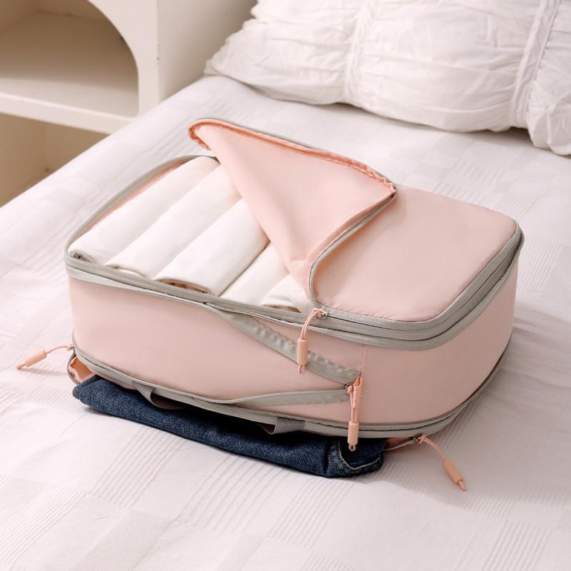 Travel Organizer Bag With Nylon Material For Packing Clothes And Lingerie In Compact Cube Shape For Travel Use