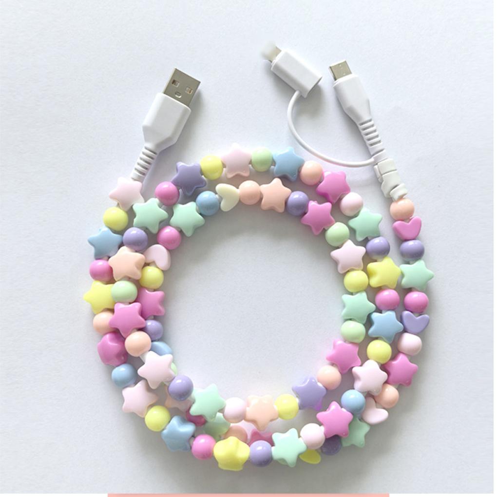Charging Cable for IPhone Fast Beads Phone Cable Charging Cable For iPhone14/Pro Max Android Phone  Usb To Type C Type+1