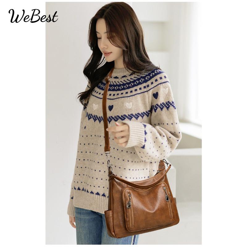 

Large Capacity Multi Zipper Casual Minimalist Tote Bag