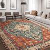Boho Vintage Wasbare Antislip Vloerkleed-Pluche Woonkamer Slaapkamer Tapijt Klassiek Amerikaans Decor Vloermat voor Gezellige Bedzijde Huis