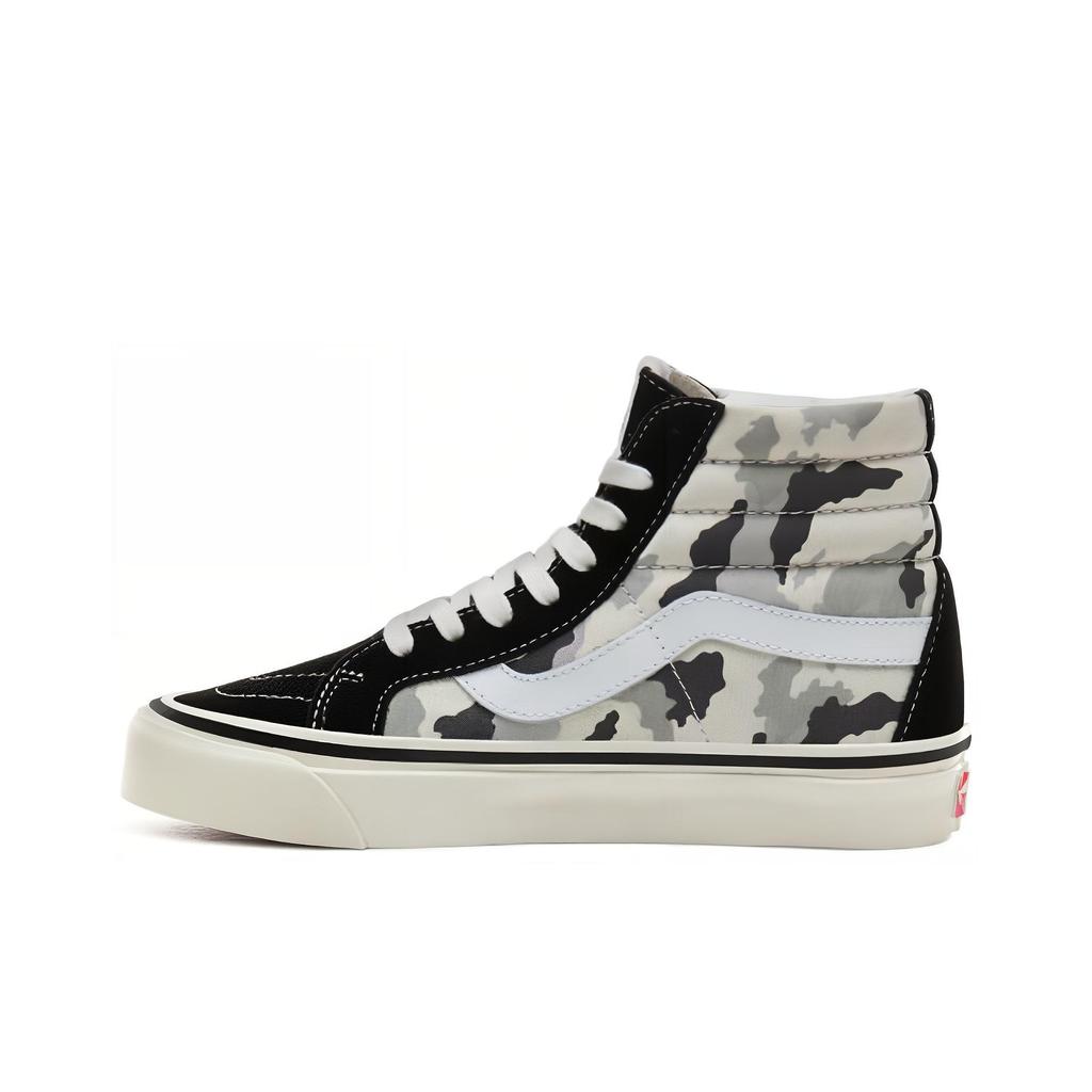 Vans Sk8 Anaheim Factory 38 Dx Patchwork High-Top Skate Shoes Unisex Sneaker Gray Camouflage VN0A38GFV7G